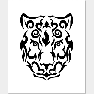 Snow leopard face Posters and Art